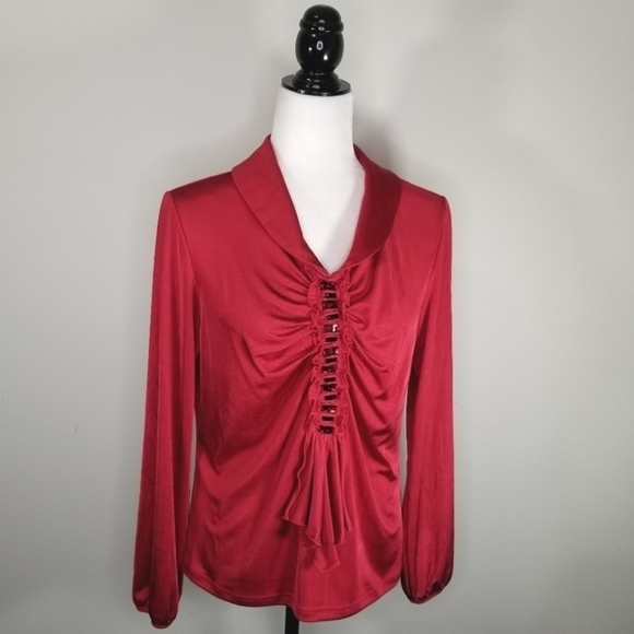 Vintage Amanda Collection Women's Top Various Sizes Red Polyester Knit - Picture 8 of 8